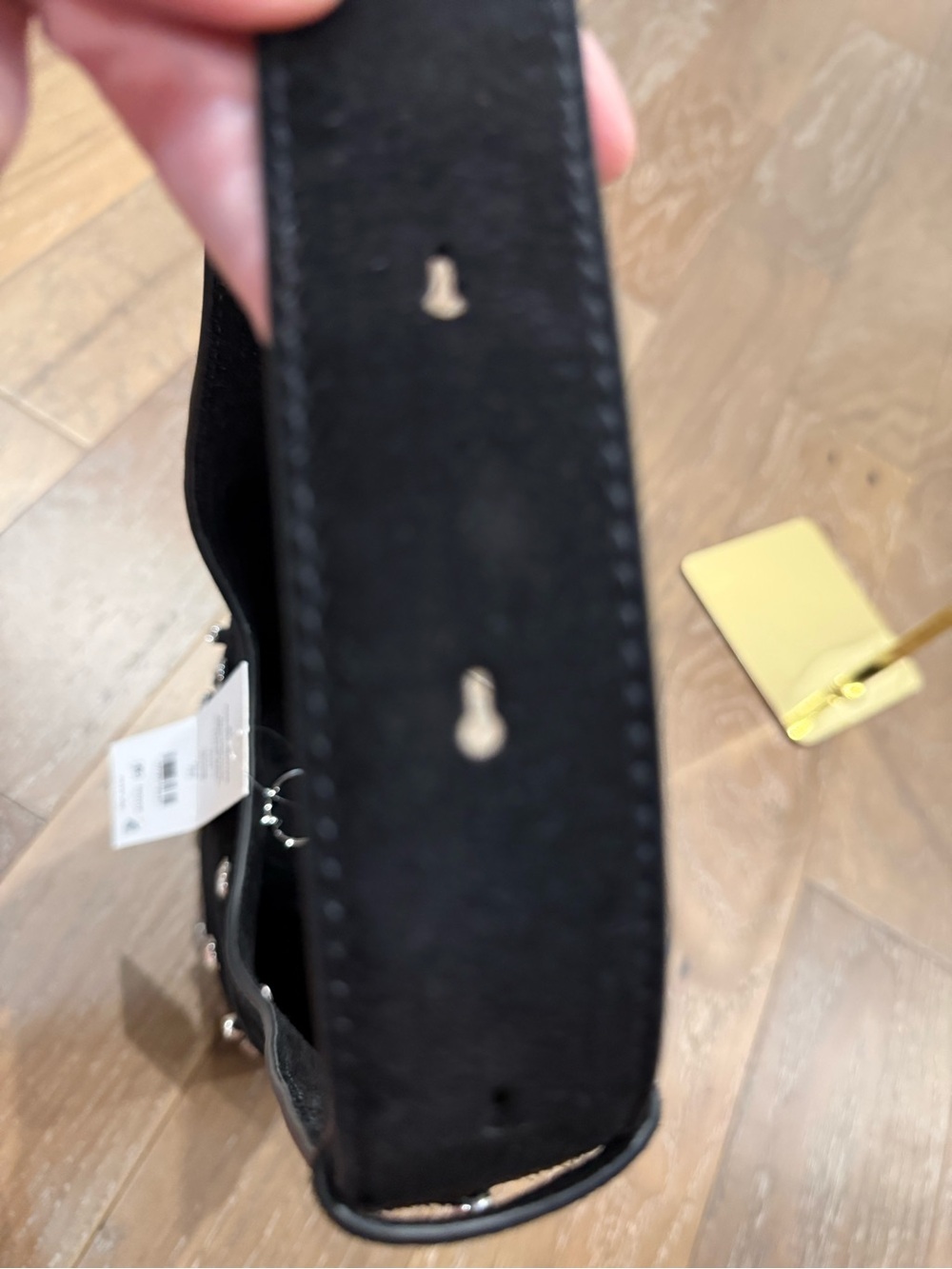Veronica Beard Black Suede Shoulder Bag with Crystal Embellishments - Picture 6 of 13